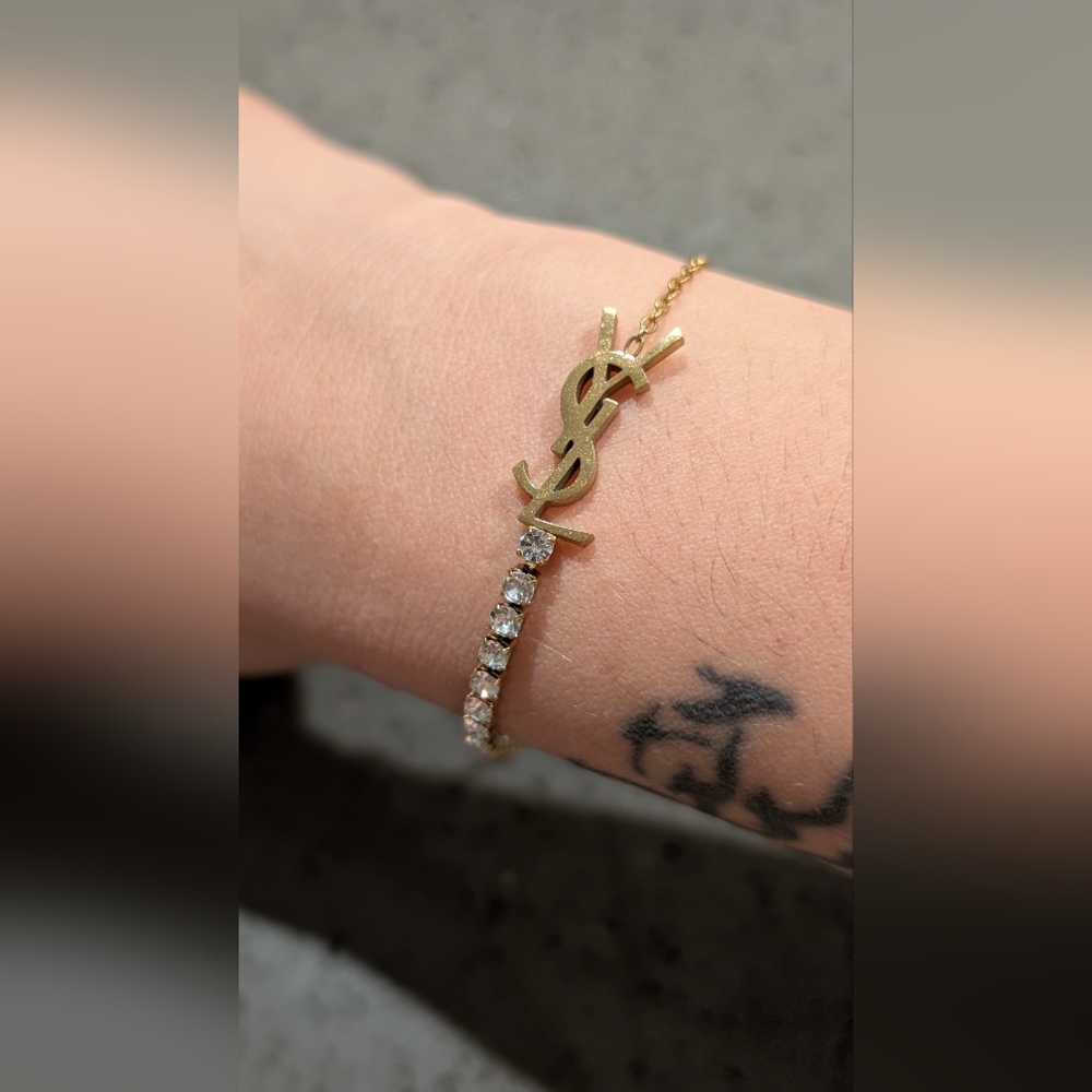 Gold Stainless Steel Yves Saint Laurent Women's Bracelet - Picture 8 of 12